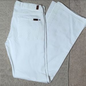 7 For All Mankind White Dojo Flare Jeans
